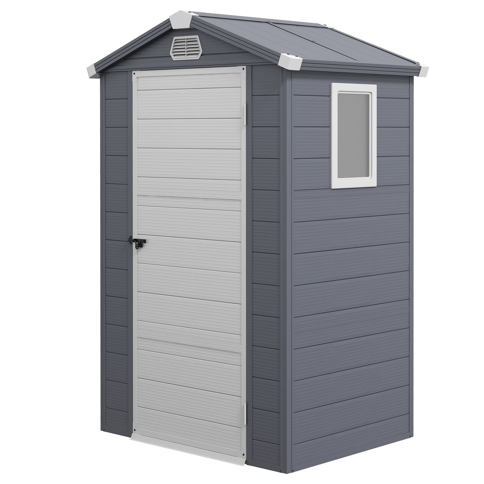 Garden Shed Tool Storage House With Lockable Door, Kit | Small | Gray