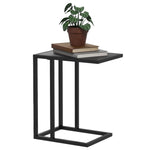 C Shape Side Table W/ Wood-effect Top | Jet Black