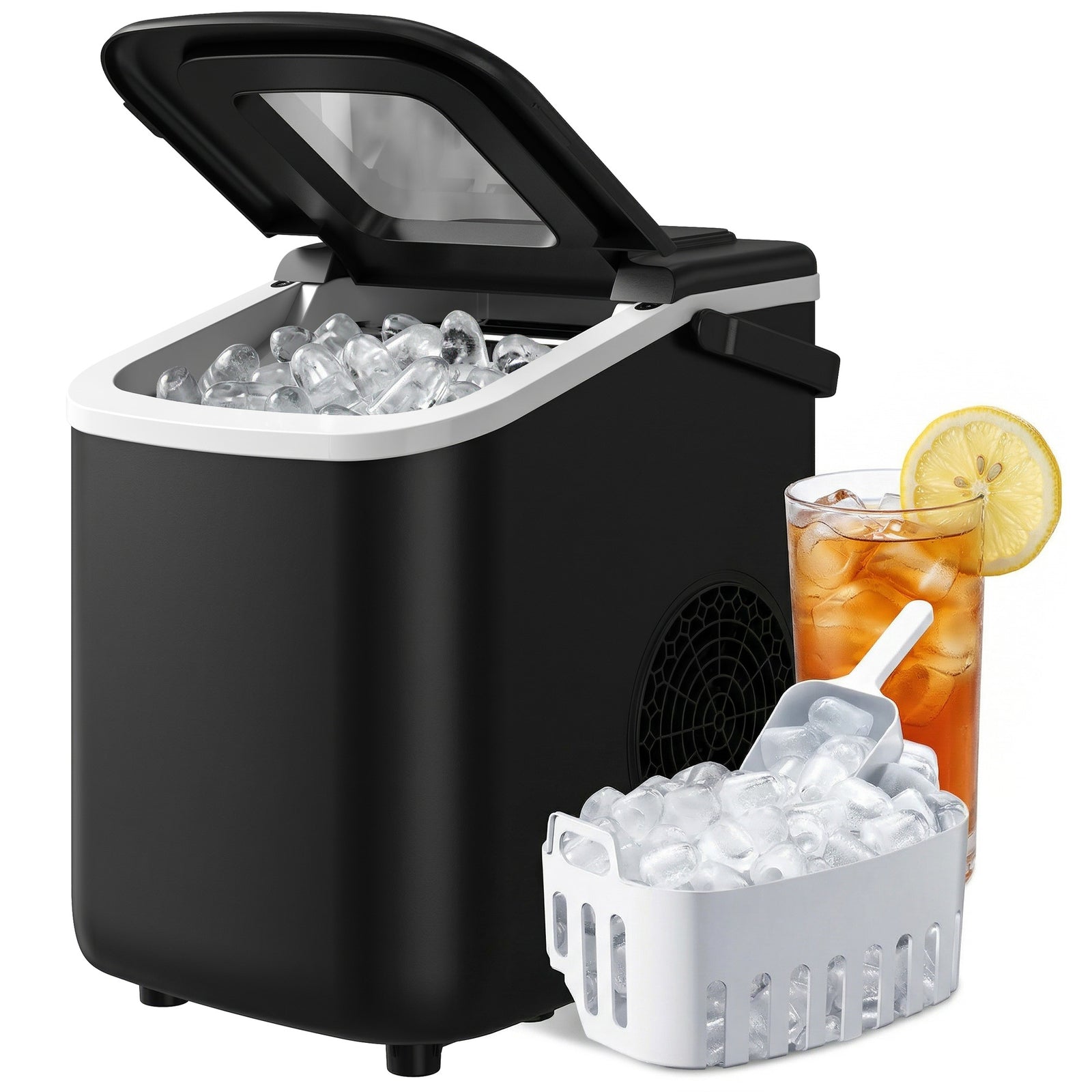 Countertop Ice Maker Machine Self-cleaning 2 Sizes Black
