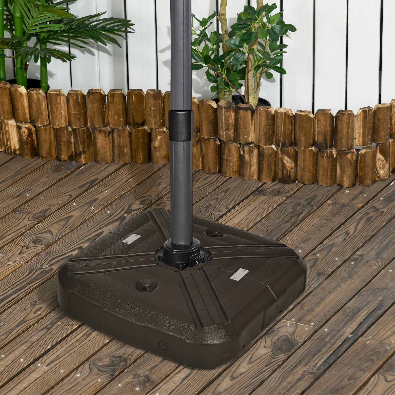 Filled Cantilever Parasol Base Weights W/ Cross Base & Wheels