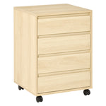 HOMCOM Mobile Vertical Filing Cabinet With 4 Drawers For Home
