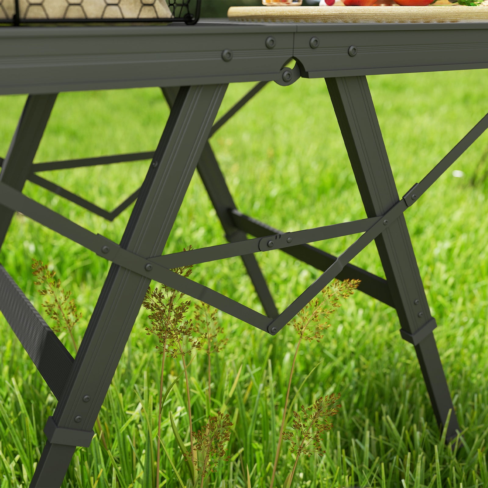 3ft Adjustable Camping Table, Black