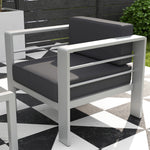 5 Pcs Garden Sofa Set W/ Cushions, Aluminium Furniture Sets | Light Slate Gray