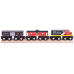 Wooden CN Train Engine with 3 Carriages