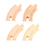 4 Short Curve Track Pieces for Wooden Train Sets