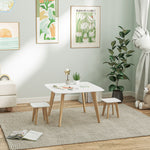 3 Pieces Kids Table And Chair Set For Playroom, Bedroom