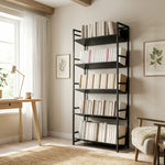 Bookcase Anti-slip Design 5-tier | Black