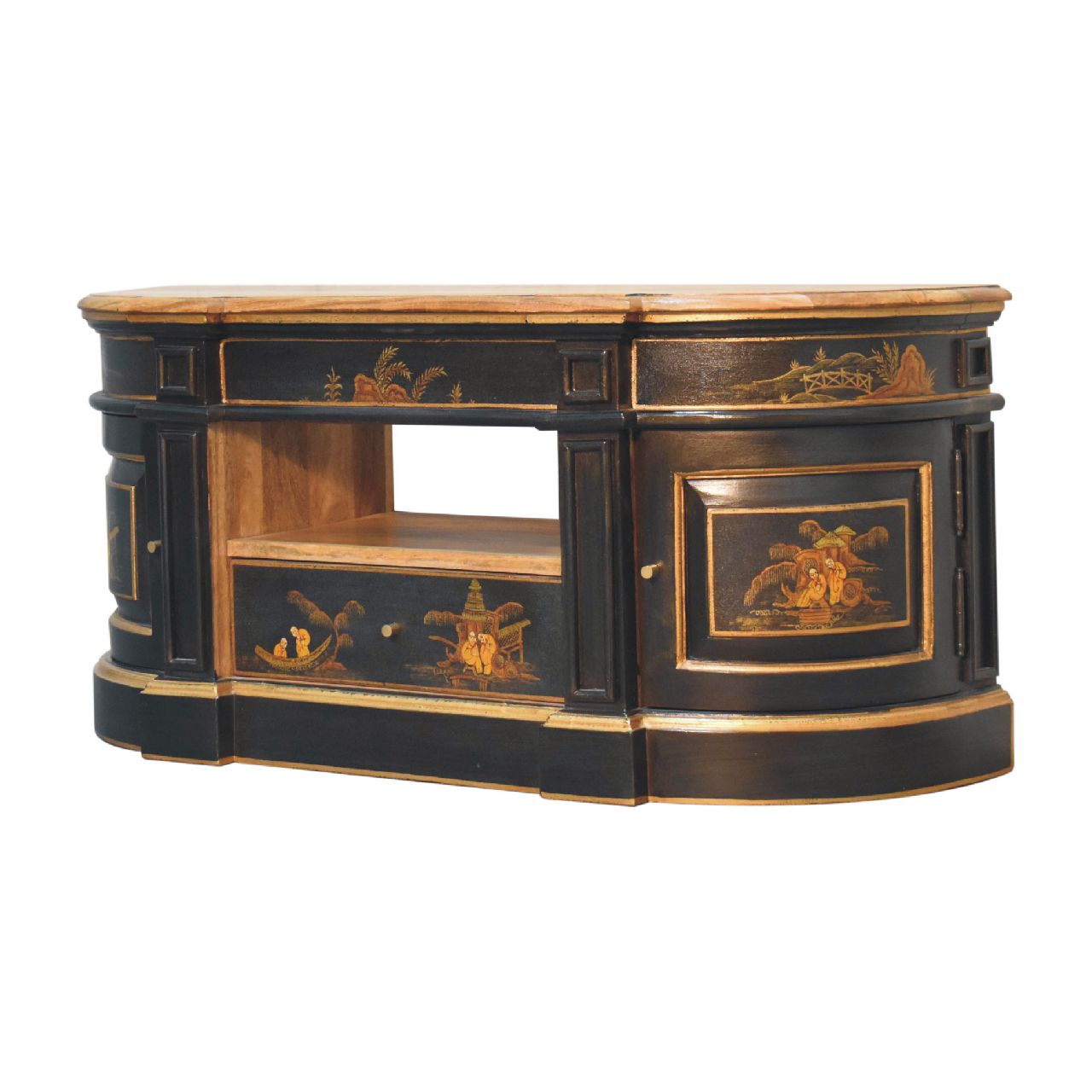 Solid Wood Oriental 2 Door Media Unit