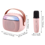 Portable Karaoke Speaker With Two Wireless Microphones And Rgb Lights | Pink