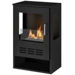 HOMCOM Ethanol Fireplace Stove With Shelf 0.9l Burns For Up To 3.3h