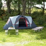 Folding Camping Picnic Table W/ 4 Seats And Umbrella Hole