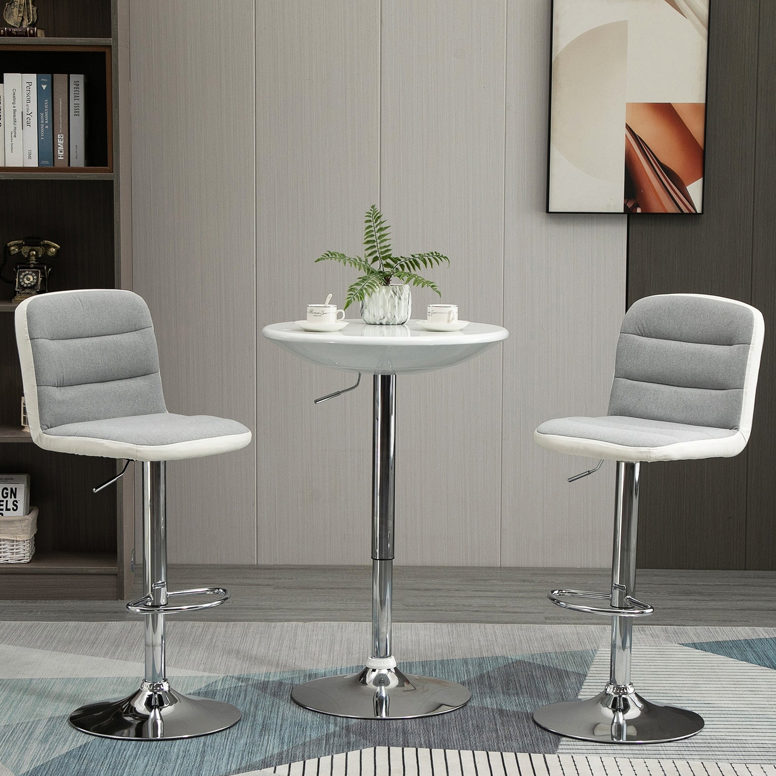 61cm Round Indoor Bar Table, Adjustable Height