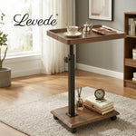 Levede C Shaped Side Table Height Adjustable Rolling 360° Swivel Top End Table