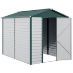 9'x6' Galvanized Metal Garden Shed Tool Storage Shed Patio | Green