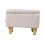 Linen Upholstered Storage Ottoman | Beige