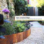 Pre Rusted Corten Metal Lawn Edging Garden Border Roll | 5m | Rust