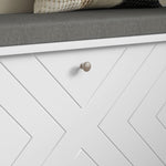 Shoe Bench With Flip Drawer, Cushion, 10 Pairs For Entryway