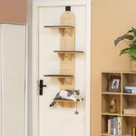 4-level Cat Tree Door Mounted With Washable Plush Pads, Toy Ball