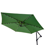 3m Led Cantilever Parasol With Fan Base | Green