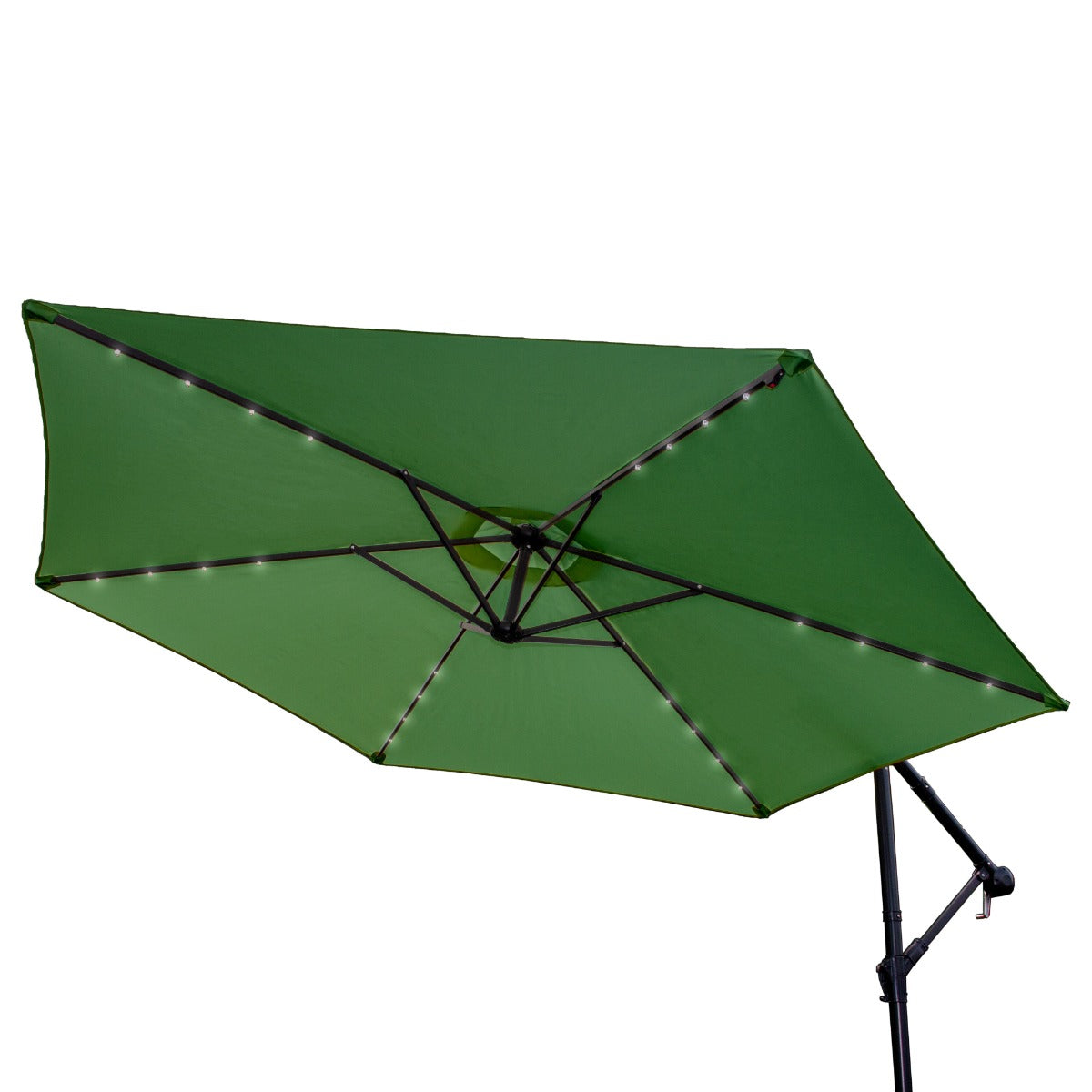 3m Led Cantilever Parasol With Fan Base | Green