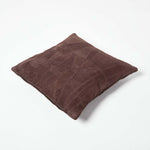Real Leather Suede Cushion With Feather Filling | 45cm x 45cm | Chocolate