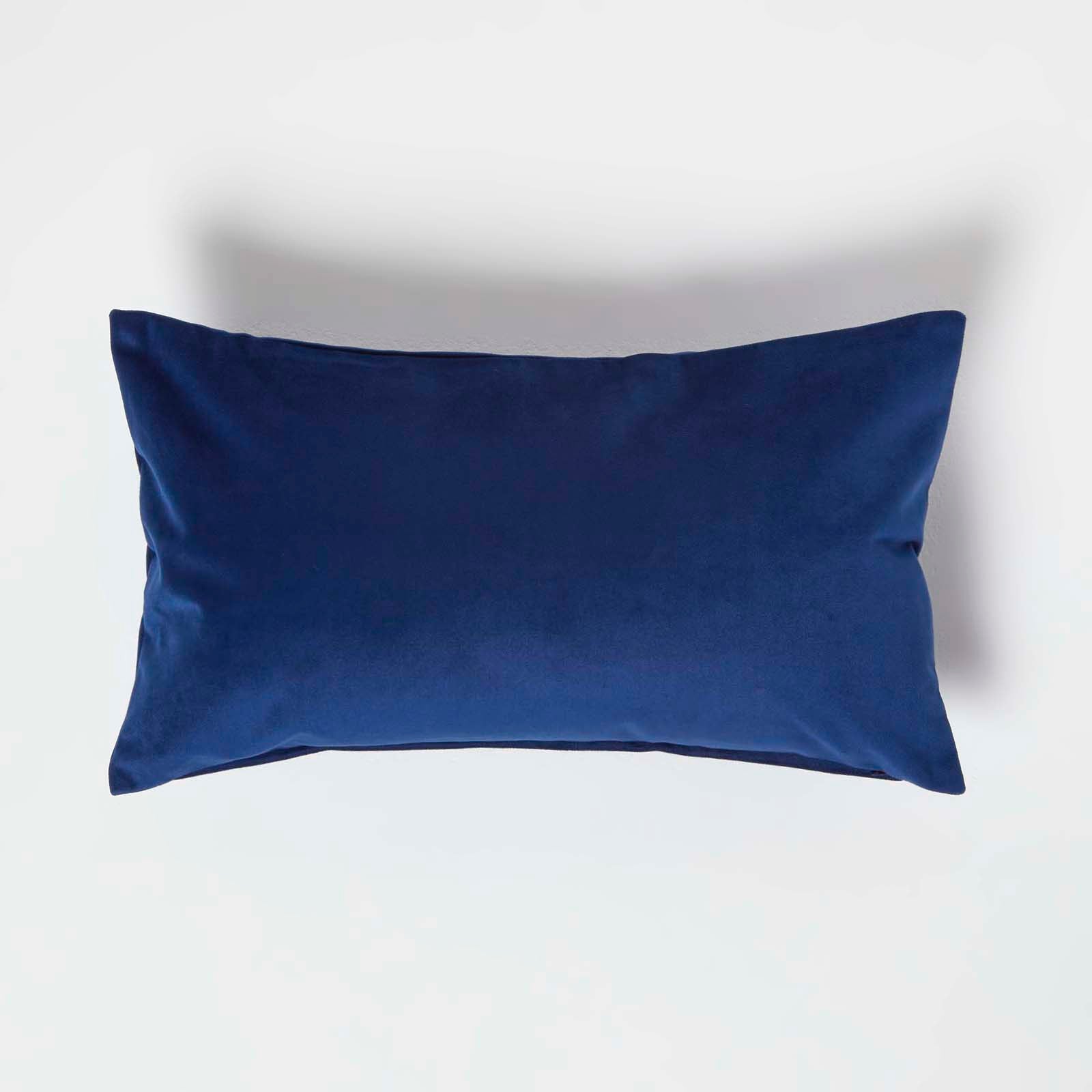 Velvet Cushion With Microfibre Insert | 30cm x 50cm | Navy Blue