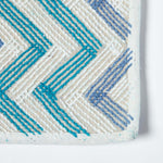 Chevron Cotton Bath Mat | 50 x 80cm | Blue & White