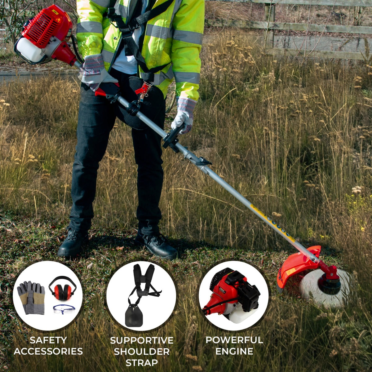5 In 1 52cc Petrol Garden Cutter Multi Tool