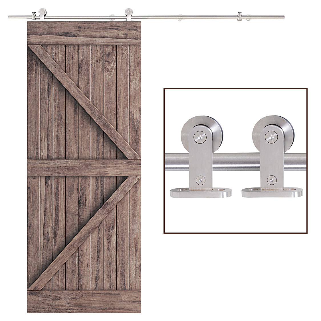 Modern Sliding Barn Door Closet Hardware Track Kit