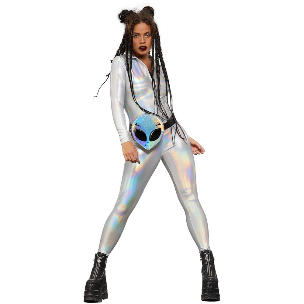 Miss Whiplash Mirror Holographic Costume | Medium