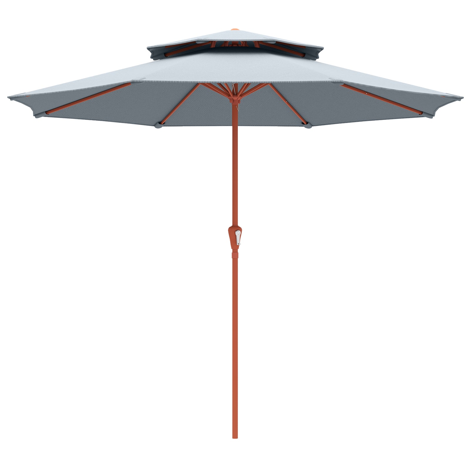 2.7 M Garden Parasol With Double Top | Light Grey
