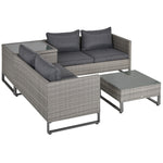 4 Pcs Rattan Sofa Set W/ Storage Box Outdoor