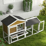 5ft Wooden Rabbit Guniea Pigs Hutch With Run 2 Tiers Outdoor Cage Pet House