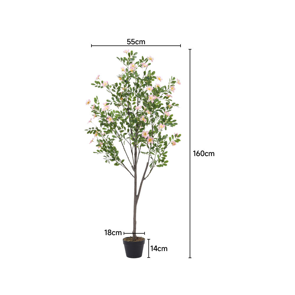 160cm Tall Artificial Frangipani Blossom Tree In Pot For Decoration
