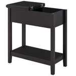 HOMCOM End Table, Narrow Side Table With Flip Top, Bottom Shelf