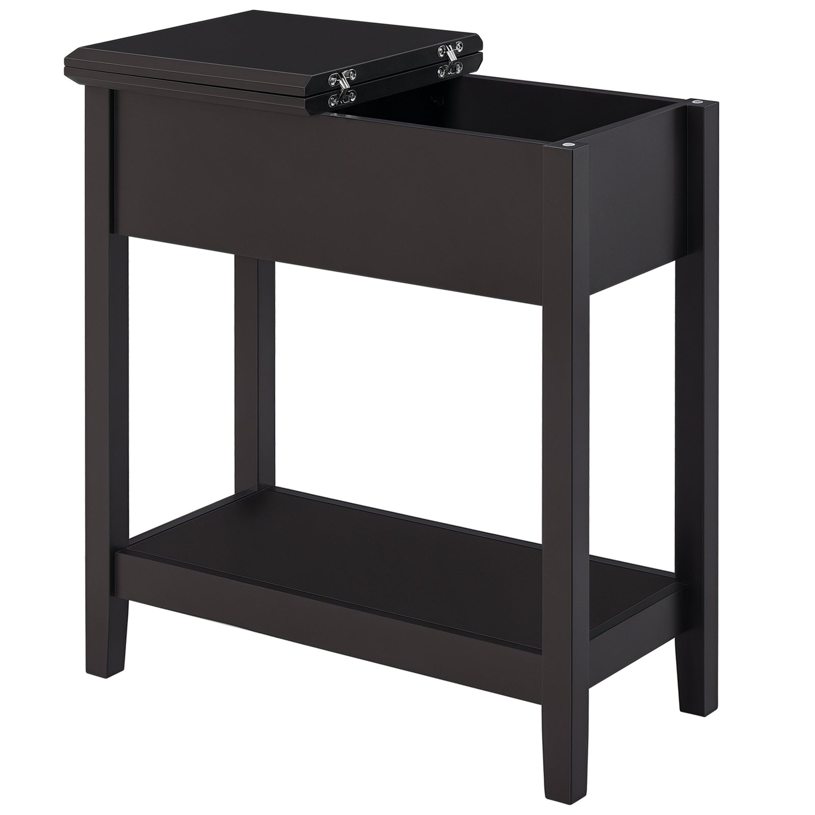 HOMCOM End Table, Narrow Side Table With Flip Top, Bottom Shelf