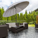 2.5m Curved Parasol With Metal Pole | Gray