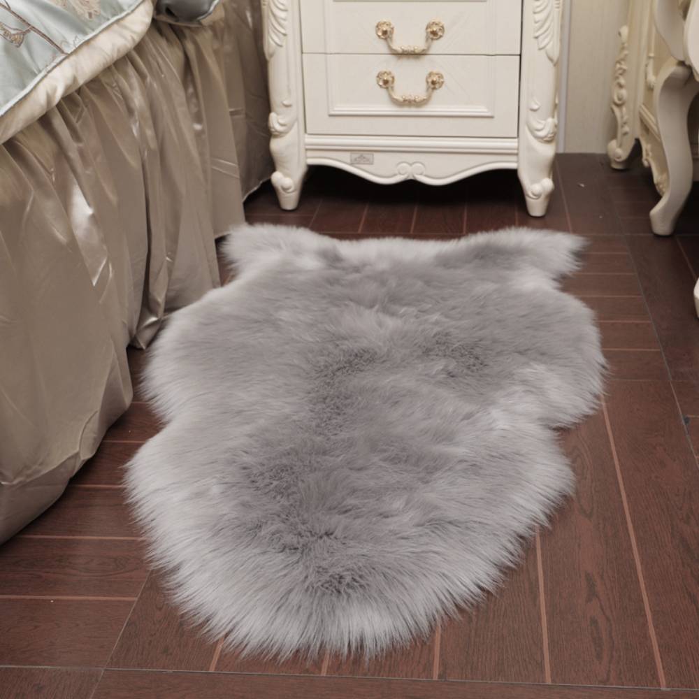 Irregular Shaped Super Soft Shaggy Area Rug | Grey