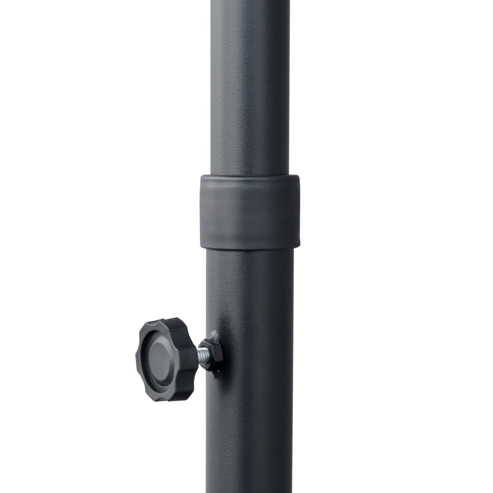 2m Half Balcony Parasol W/ Double Canopy & Base | Dark Gray