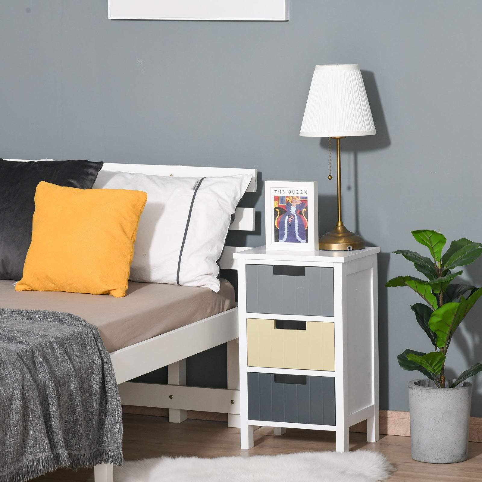 3 Drawer Colourful Storage Cabinet Tower Dresser Chest