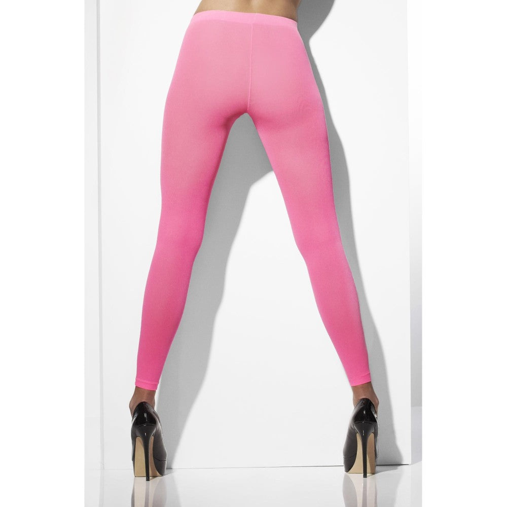 Opaque Footless Tights | Neon Pink
