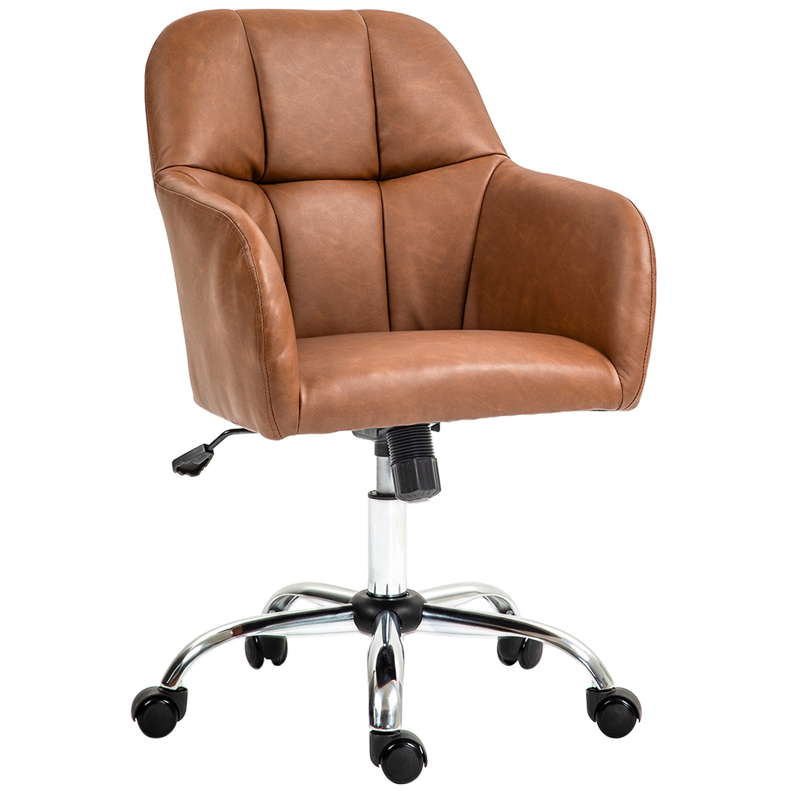 Pu Leather Swivel Office Chair | Brown