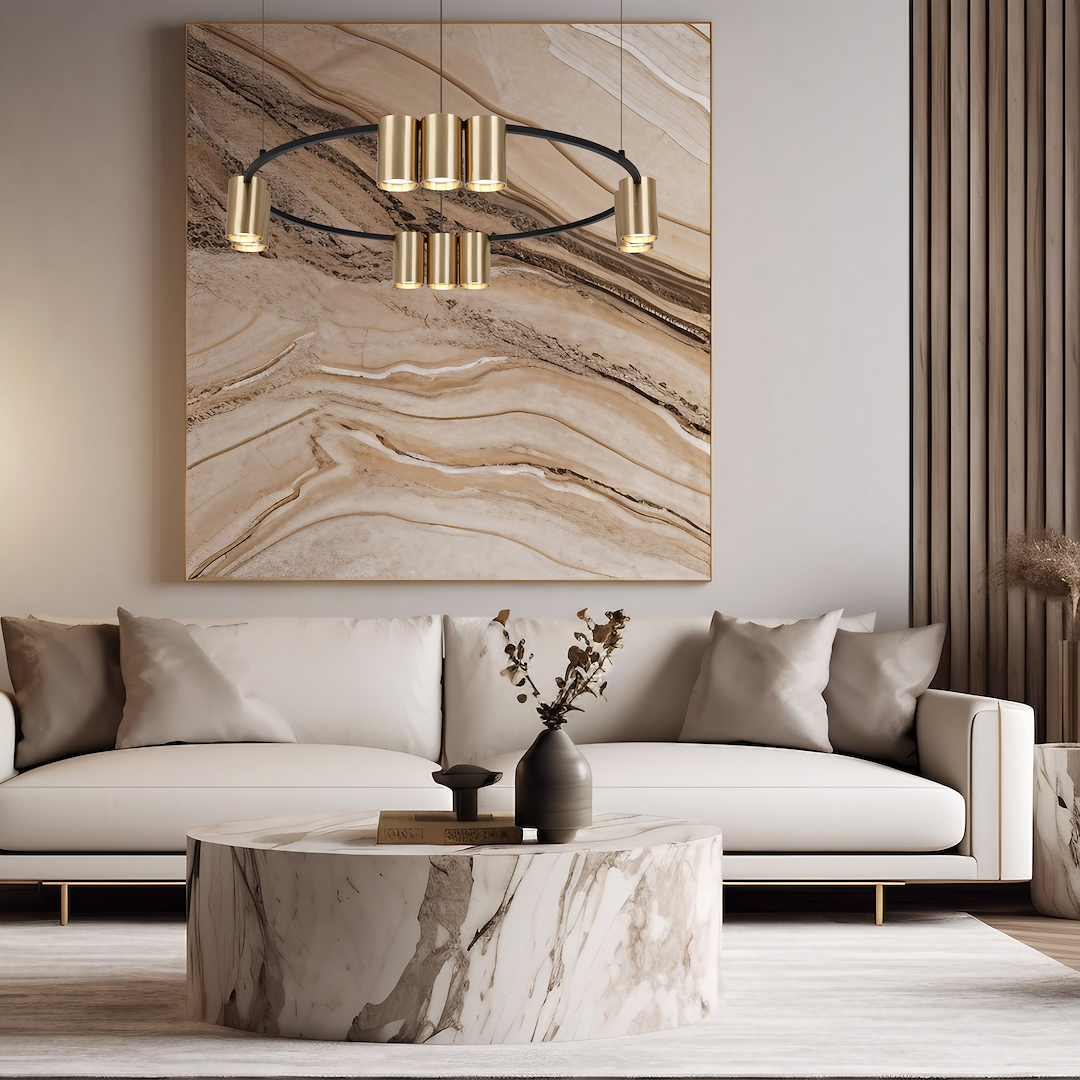 Pendant Light (circle) Genesis 10xgu10 | Black & Gold