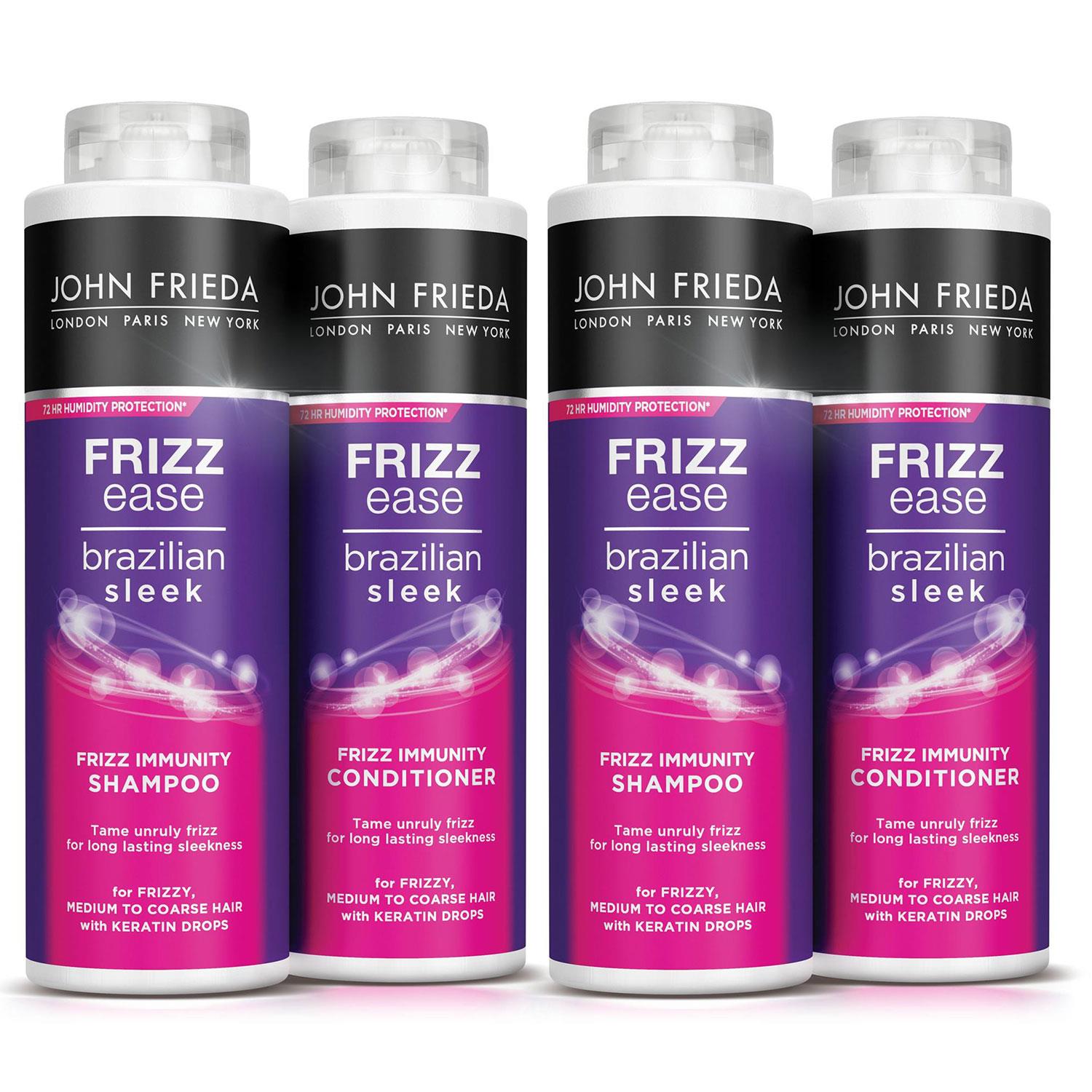 Frizz Ease Brazilian Sleek Duo 2x Shampoo & 2x Conditioner, 500ml