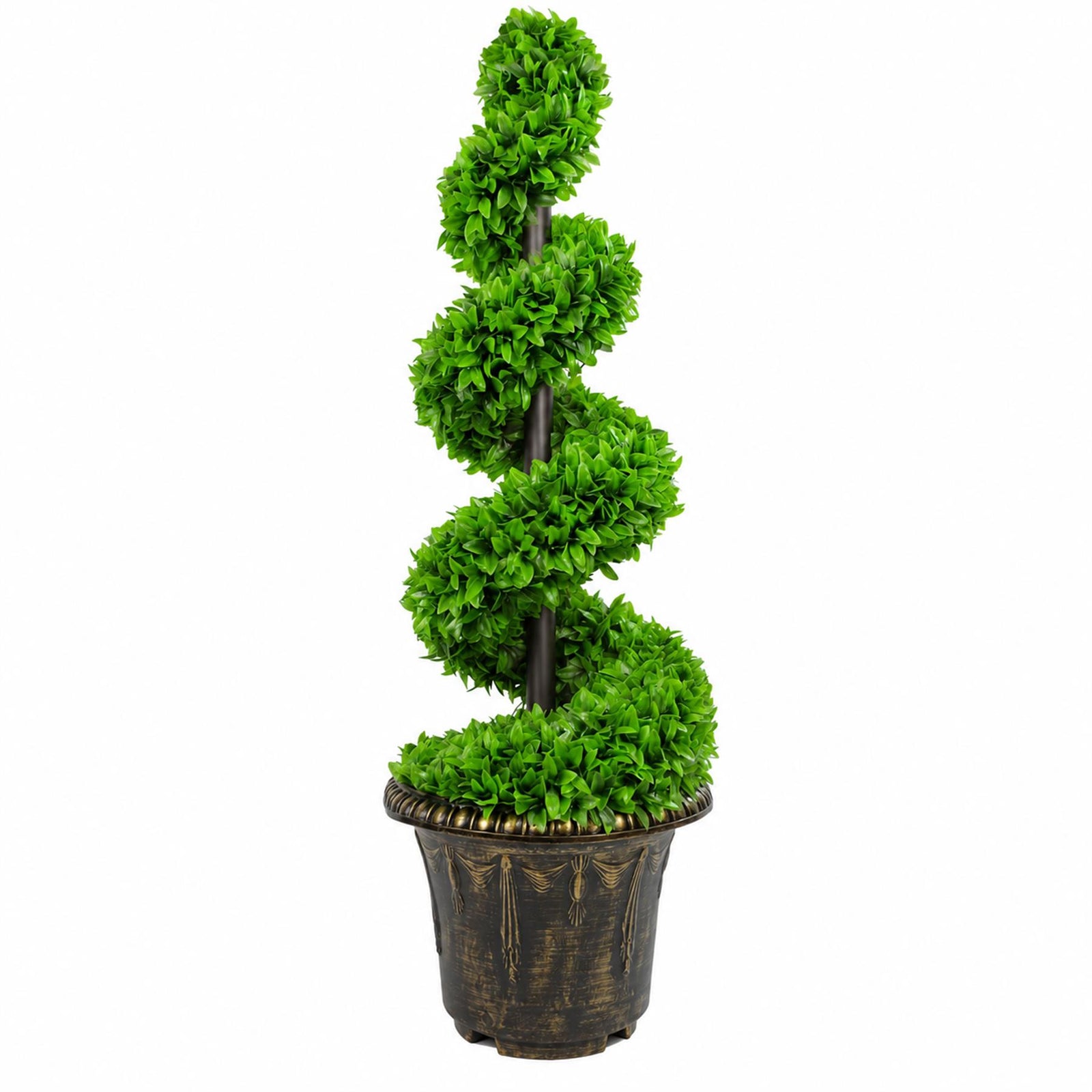 90cm Green Large  Spiral With Decorative Planter