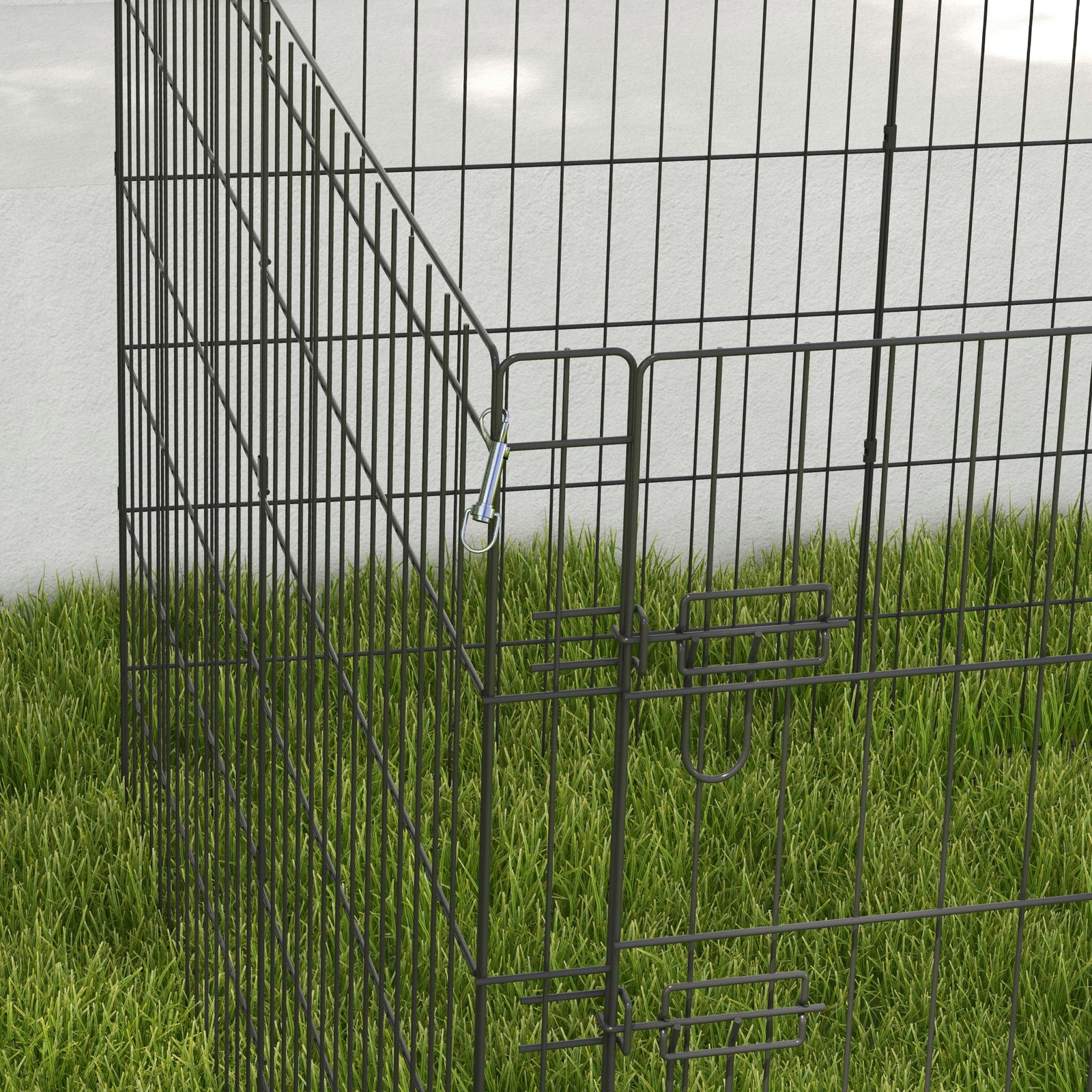 8-panel Diy Dog Pen With Door For Indoor/outdoor Use, 91cm High