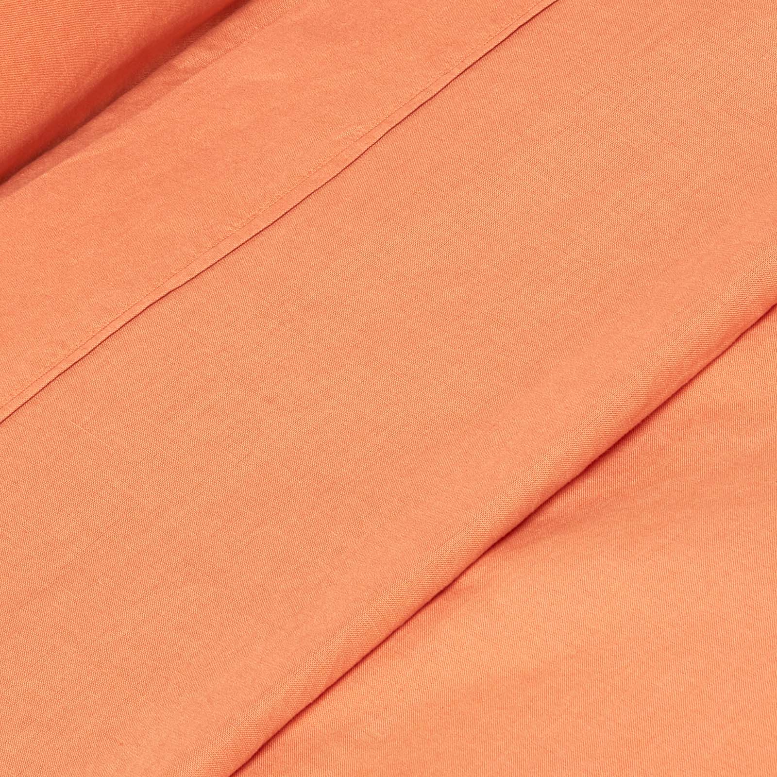 Luxury Linen Flat Sheet | Double | Burnt Orange