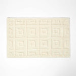 Tufted Cotton Blend Tile Design Bath Mat | 50 x 80cm | Cream