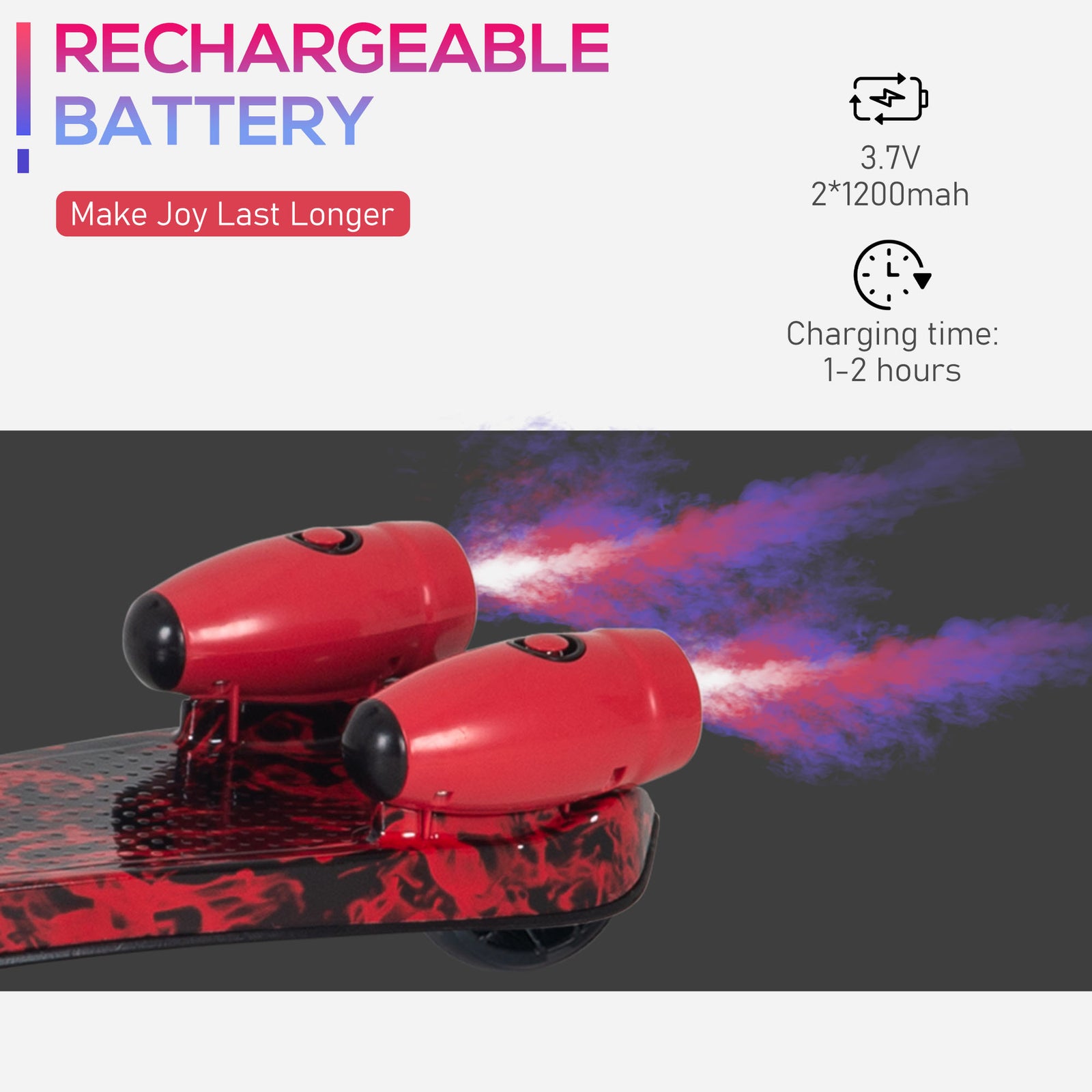 Child 3-wheel Scooter Light Music Water Spray Rechargeable 3-6 Yrs | Red