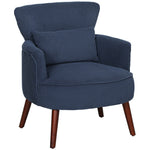 Armchair With Padded Seat And Backrest For Living Room | One Size | Blue